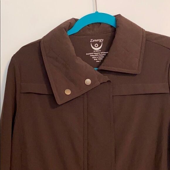 Chico’s rich dark brown zip jacket/ pockets - Picture 8 of 9